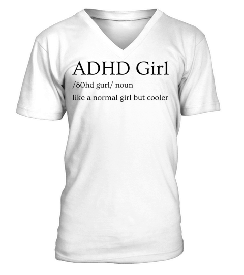 ADHD Joke V-Neck T-shirt