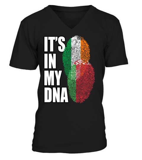 Belarusian And Irish Mix Heritage DNA Flag V-Neck T-shirt