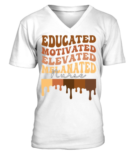 black history educated motivated elevated melanate V-Neck T-shirt