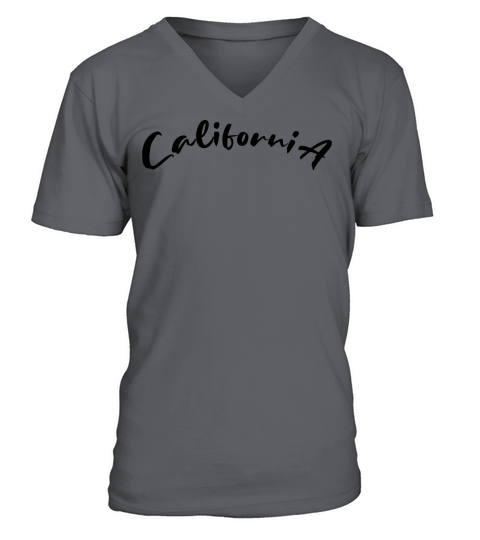 California Simple Text Style V-Neck T-shirt