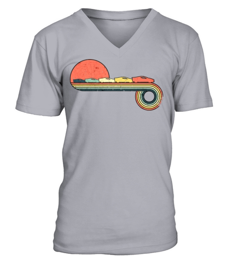 Car Sportscar Retro Vintage Sunset Rainbow Color V-Neck T-shirt
