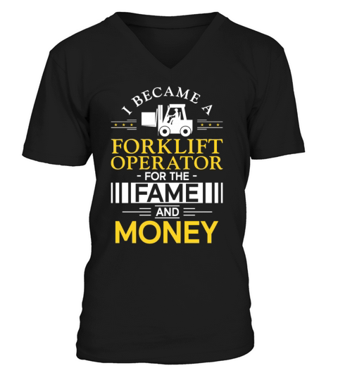 Certified Forklift Truck Operator V-Neck T-shirt