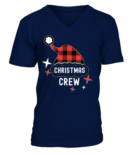Christmas Crew Hat Pajama Group Funny Matching V-Neck T-shirt