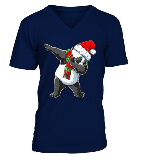 Dabbing Panda Santa Christmas Kids Boys Men Xmas B V-Neck T-shirt