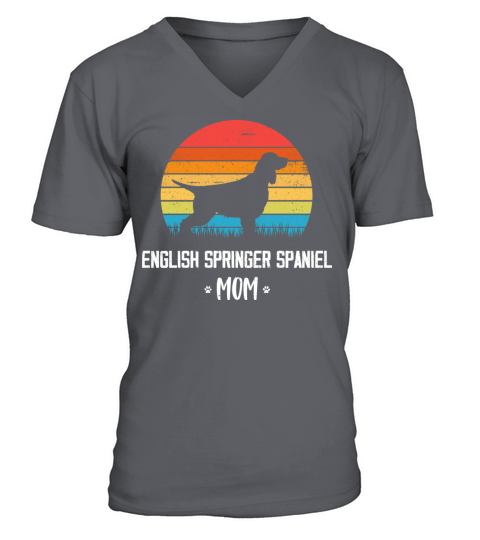 English Springer Spaniel Mom Retro Vintage V-Neck T-shirt