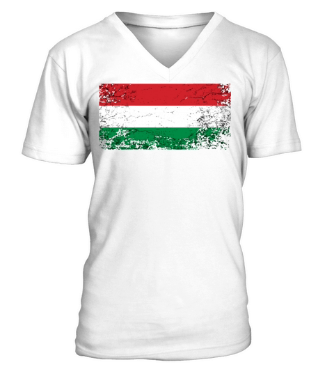 Hungarian National Flag Vintage V-Neck T-shirt