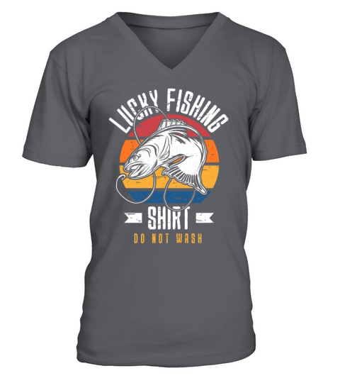 Lucky Fishing Shirt for Fish Hunter and Fisherman V-Neck T-shirt