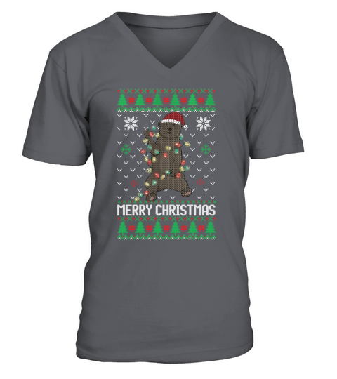 Merry Christmas bear ugly sweater V-Neck T-shirt