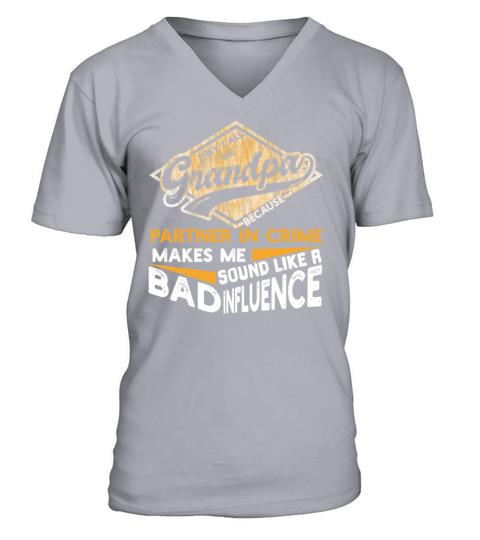 Partner in Crime Grandpa Vintage Bad influence V-Neck T-shirt