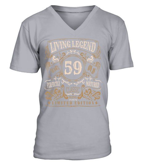 Retro Vintage Birth Whiskey Age 59 Years Old V-Neck T-shirt