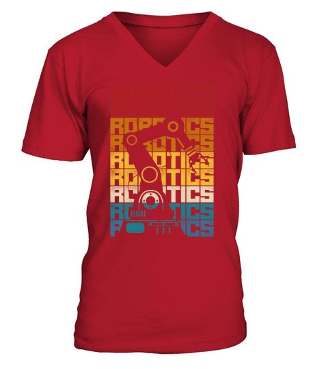 Robot Robotics Engineer Retro V-Neck T-shirt