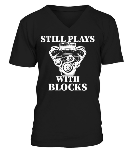 Still Plays With Blocks V-Neck T-shirt