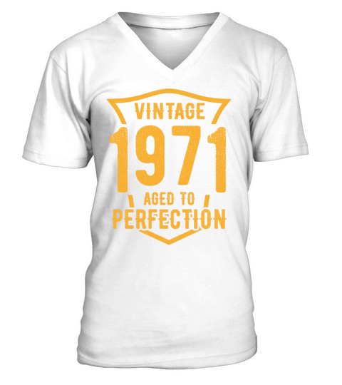 Vintage 1971 Aged To Perfection 52nd Birthday V-Neck T-shirt