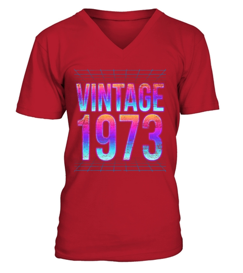 Vintage 1973 48th Birthday Gift V-Neck T-shirt