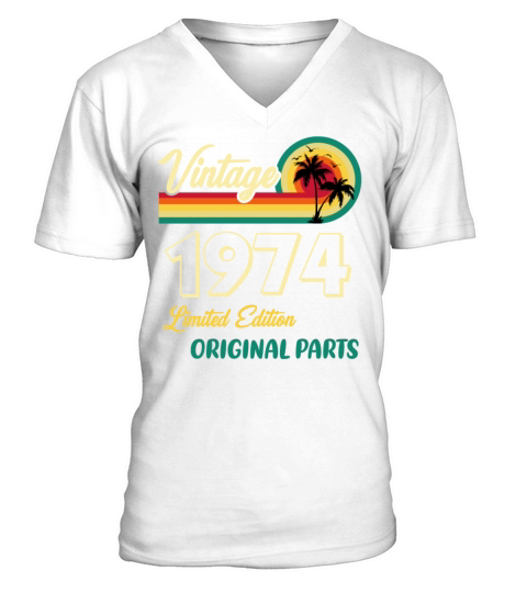 Vintage 1974 Limited Edition Original Parts V-Neck T-shirt