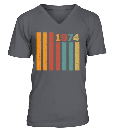 Vintage 1974 men women V-Neck T-shirt