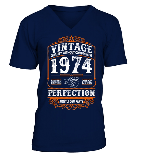 Vintage 1974 Perfection Mostly OEM Parts V-Neck T-shirt