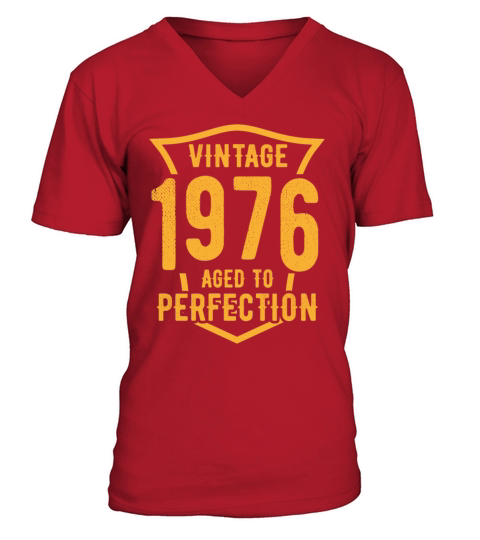 Vintage 1976 Aged To Perfection 47th Birthday V-Neck T-shirt