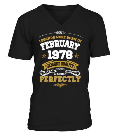 Vintage Aged To Perfection Ferbuary 1978 V-Neck T-shirt