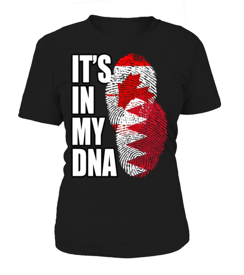 Bahraini And Canadian Mix Heritage DNA Flag Women's T-Shirt