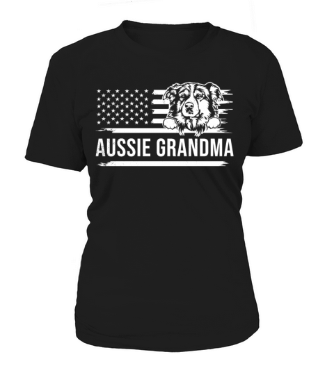 Cute AUSSIE Funny Dog pet owner Grandma US FLAG Women's T-Shirt