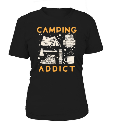 Distressed Quote camping Addict-Retro Women's T-Shirt