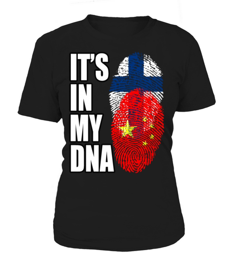 Finland And Chinese Mix Heritage DNA Flag Women's T-Shirt