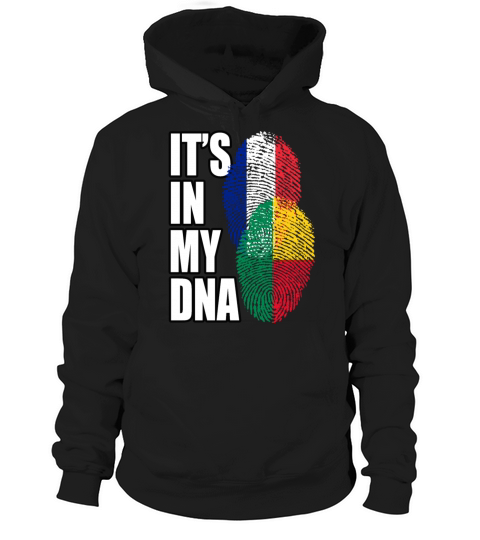Beninese And French Mix Heritage DNA Flag Hoodie Unisex