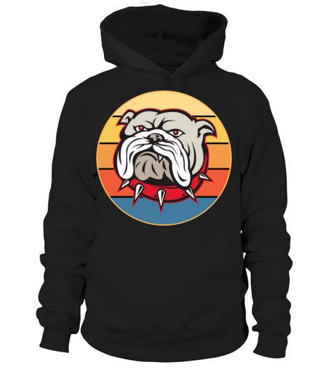 Bulldog Dog Breed Vintage Retro Sunset Hoodie Unisex