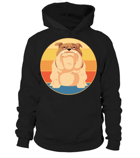 Bulldog Dog Breed Vintage Retro Sunset Hoodie Unisex