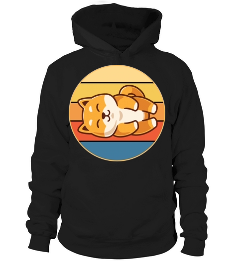 Cute Shiba Inu Dog Breed Vintage Retro Sunset Hoodie Unisex