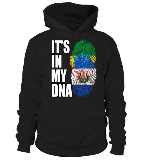 Ethiopian And Salvadoran Mix Heritage DNA Flag Hoodie Unisex
