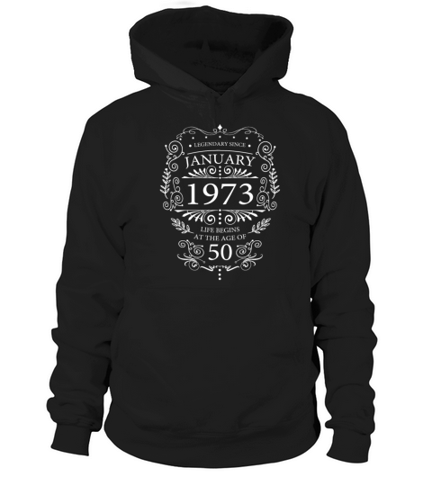 January 1973 Birthday Vintage 50th Birthday Hoodie Unisex