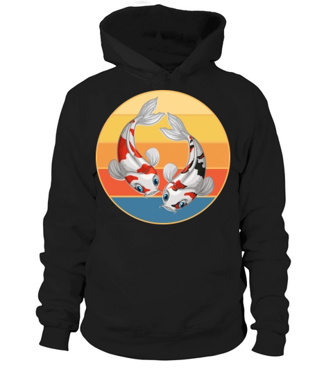 Japanese Koi Fish Vintage Retro Sunset Hoodie Unisex