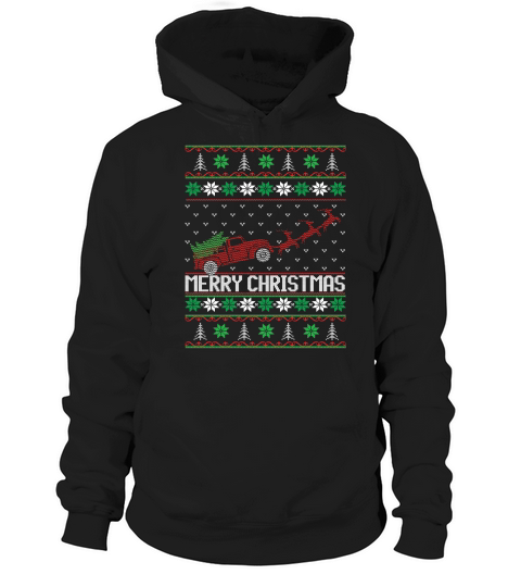 Merry Christmas farm tractor Hoodie Unisex