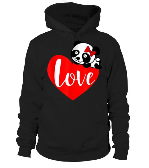Valentines Day Panda On A Heart Funny Valentines Hoodie Unisex