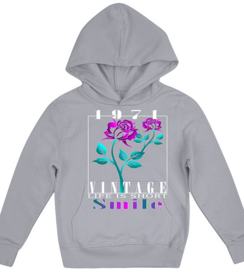 1971 Born Vintage Rose Gift Kids Hoodie