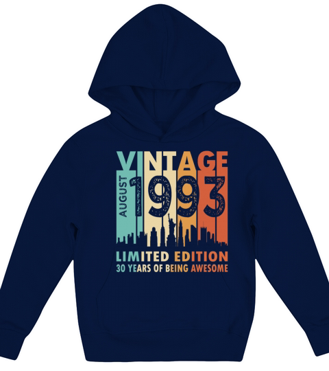 30th birthday vintage august 1993 limited edition Kids Hoodie