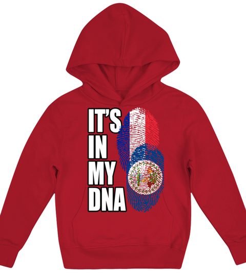 Belizean And French Mix Heritage DNA Flag Kids Hoodie