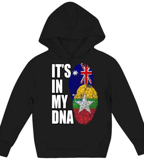 Burmese And Australian Mix Heritage DNA Flag Kids Hoodie