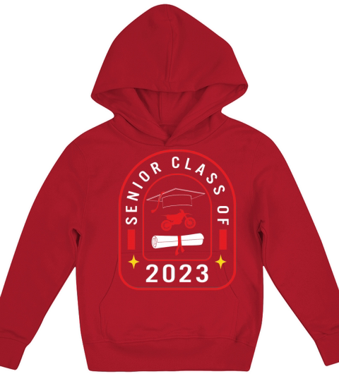 Class Of 2023 Senior Motocross Graduation Gift T Kids Hoodie