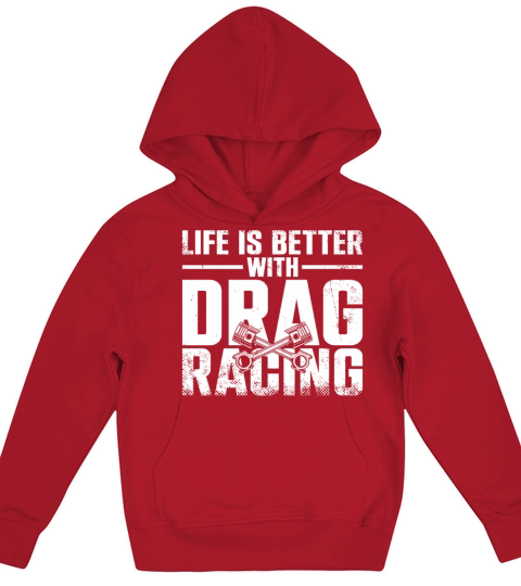 Drag Racing Race Car Girl Vintage Kids Hoodie