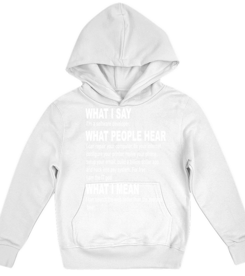 Funny Software Developer definition engineer Kids Hoodie