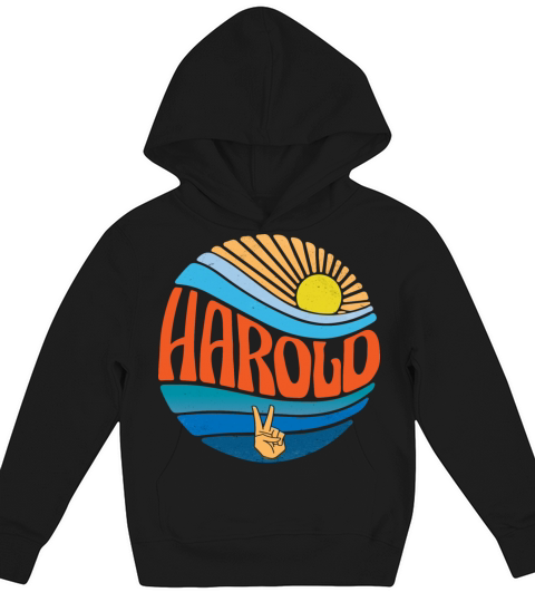Harold Shirt Vintage Sunset Harold Groovy Tie Dye Kids Hoodie