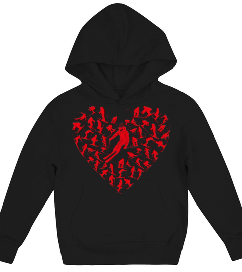 Heart Full Ski Winter Sport Lovers Valentine Gift Kids Hoodie