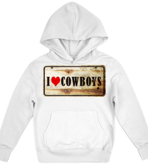 I love cowboys vintage sign Kids Hoodie