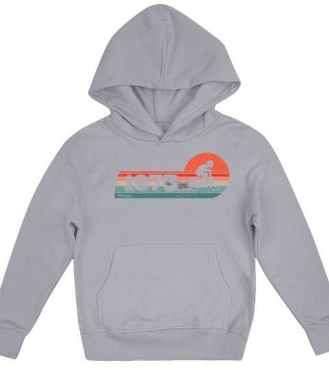 Moped-biker cyclist Vintage 1973 Birthday Kids Hoodie
