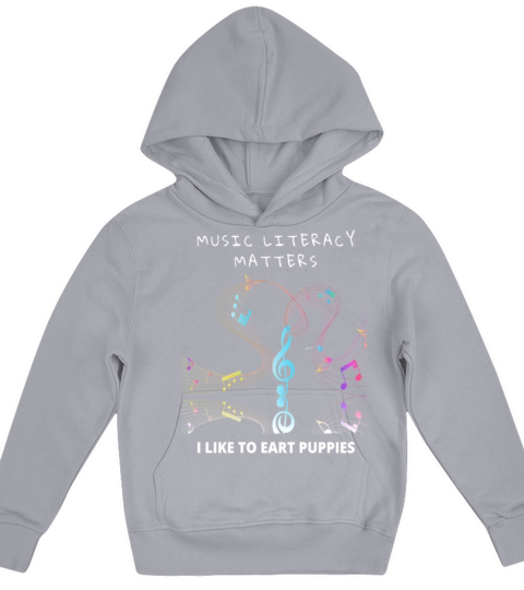 Music Literacy Matters I Like To Eat Puppies Kids Hoodie