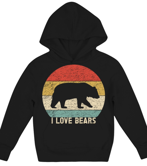 Retro Vintage Bear For Bears Lovers Kids Hoodie