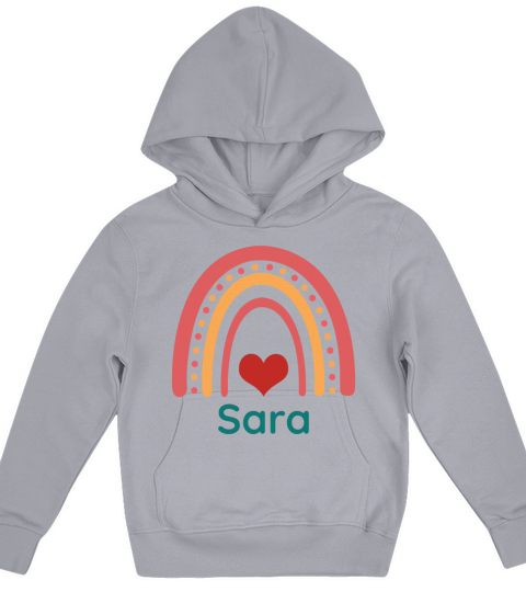 Sara Vintage Boho Rainbow Kids Hoodie